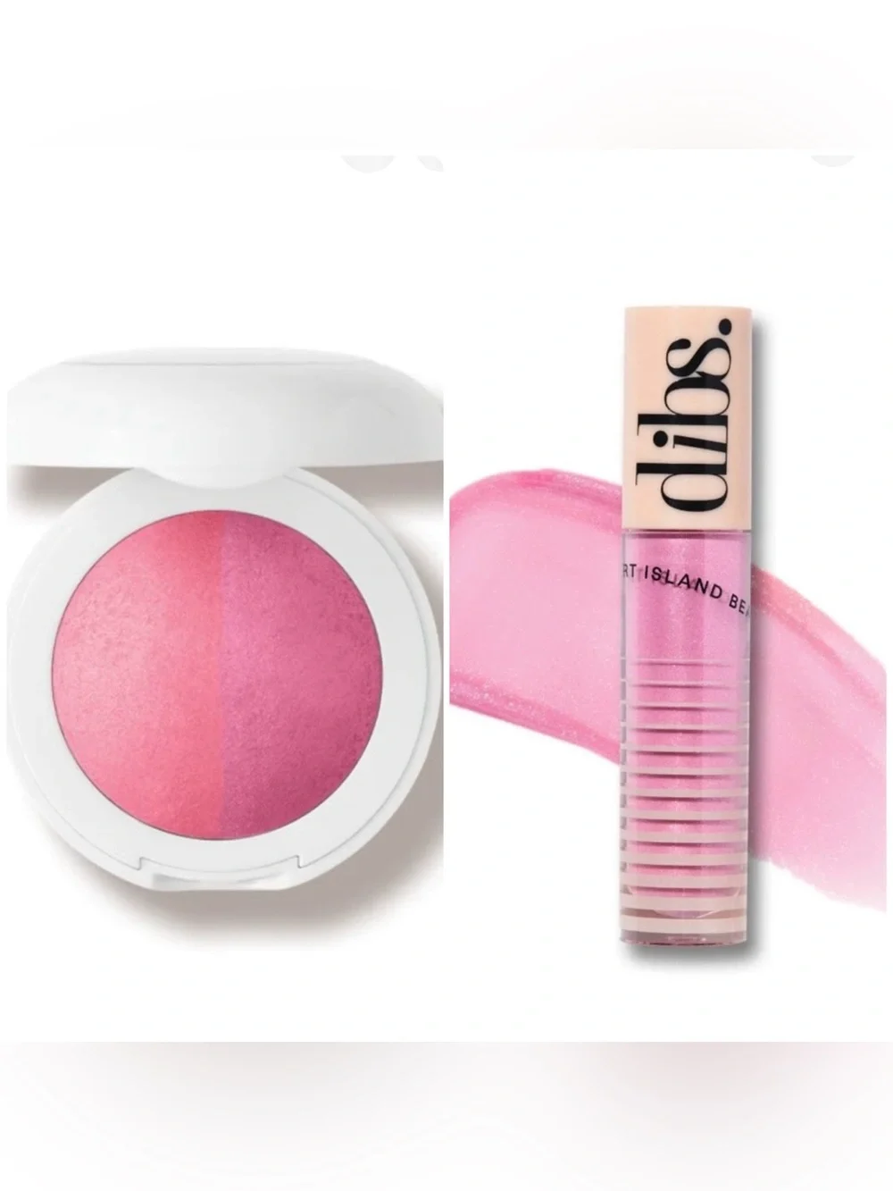 Dibs duo baked VIP pink blush rock candy lip gloss bundle set